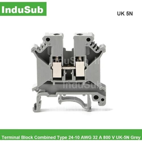 Din Rail Terminal Blocks UK-5N Screw Type Connector Electrical Crimp terminator Screw Panel Mount terminal strips