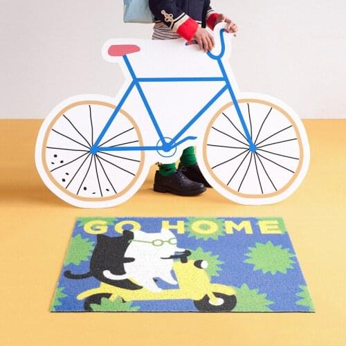 Modern Style Kitchen Bath Bedroom Living Room Carpet Indoor Outdoor Entrance Doormat PVC Silk Loop Anti-slip Mat Home Door Mat