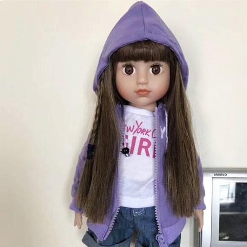 Cute 45cm Full vinyl baby girl doll hot sale silicone reborn baby dolls American princess doll toys for children gift