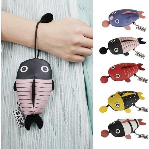 2018 NEW Cute Fish Key bag Coin Purse key Mini bag Girls bag Drawstring Creative Key buckle Creative Storage