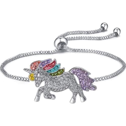 New Arrival Unicorn Bracelets for Women Animal Bracelet Femme Christmas Valentines Day gift with gift case