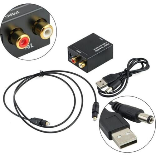 Optischer koaxialer Toslink Digital zum analogen Audioadapter RCA L/R 3.5mm