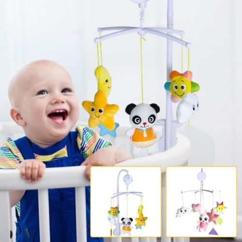 Baby Crib Mobile Rattles Toys Cartoon Bed Bell Colorful Musical Set Comfortable Rotating Sleep Aid Toys For Newborn 0-12 Month