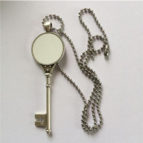 Blank heart key necklaces pendants for sublimation fashion retro vintage necklace pendant for thermal transfer printing