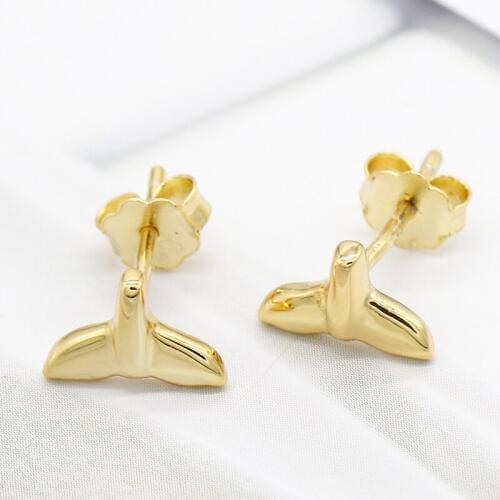 925 Sterling Silver Stud Earrings Personality Cute Dolphin Tail Pendant Mermaid Earrings Gifts Women Wedding Engagement Jewelry