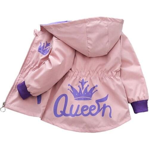 Spring Autumn Girl Outfit Kids Thin Zipper Hooded Coats Casual Outerwear Children Crown Windbreaker Baby Girls Cardigan Jackets