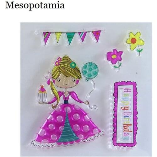 DIY Scrapbooking Stamp Seal Happy Birthday Girl Transparent Clear Stamp Silicone Seals Card Making Decorative Art Crafts Sewing