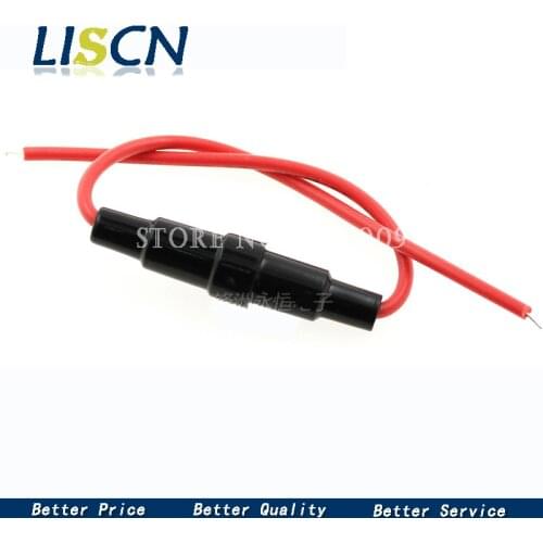 10pcs 5*20mm Glass fuse holder Screw Type 5X20mm with 22 AWG Wire Cable 250V 5*20 Glass fuse tube fuse casing