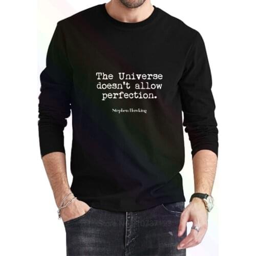 Stephen Hawking Classic Black T-Shirt 2021 Newest Summer Mens Long Sleeve Popular Tees Shirt Tops Novel Unisex