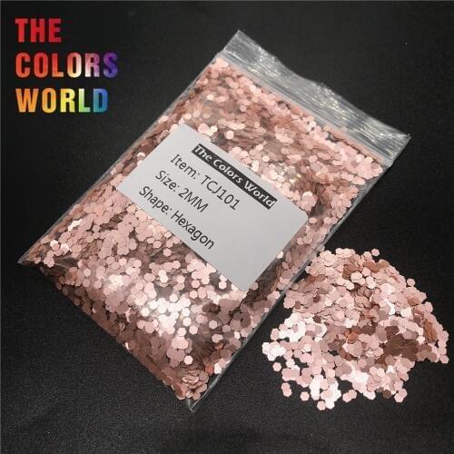 TCJ101 Pearlescent Matte Light Orange Color Hexagon Shape For Nail Glitter Nail Art Decorations Makeup Facepaint DIY Accessorie