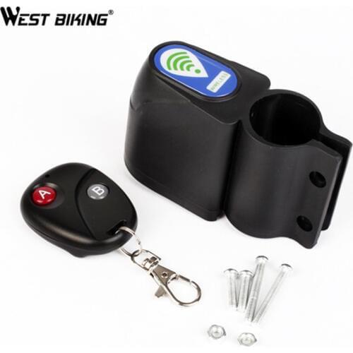 WEST BIKING Bike Burglar Alarm Lock Wireless Remote Control Safety Vibration Sensor Loudly Antivol Velo MTB Cycling Bicycle Lock