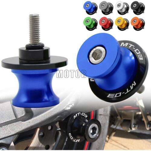 6MM For Yamaha MT-03 2006-2012 MT03 MT 03 CNC Motorcycle Rear Swingarm Sliders Spools Stand Paddock Screws Swing Arm Protection