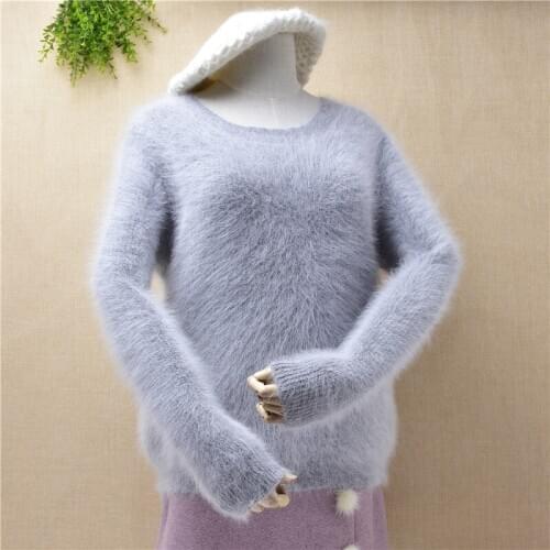 New 2020 Autumn Winter Womens Sweaters Pullover Korean Style buttons back Casual Solid Office Lady blouse coat clothing