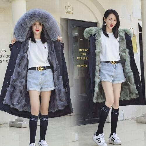 Real Fur Coat Women Fox Fur Coat Women Clothes 2020 Korean Fashion Real Fur Parka Winter Coat Women Manteau Femme HL001 YY1075