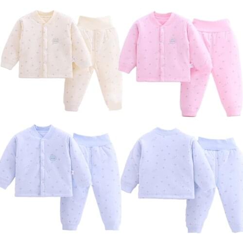 Winter Newborn Baby Clothing Set Boys Girls Clothes Cotton Coat + High Waist Pants 2PC Kid Sets Keep Warm Infant Toddler Outfits
