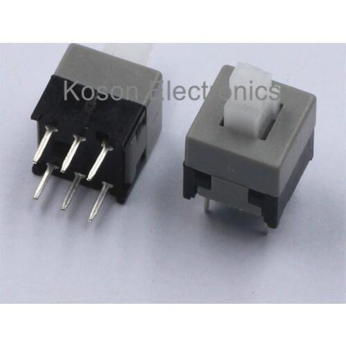 20pcs 6Pin Push Tactile Power Micro Switch Self lock On/Off button Latching switch 8.5X8.5mm 8.5*8.5mm