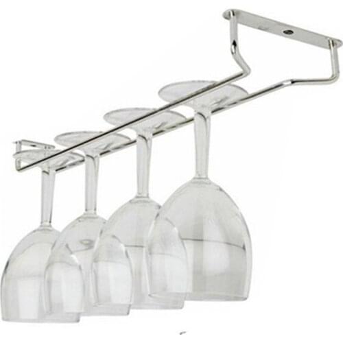 2021 35cm Stainless Steel Grape Wine Rack Champagne Whiskey Glass Holder Stand Hanging Bar Hanger Shelf Gold Silver Color