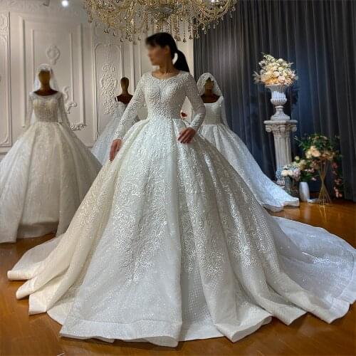 2021 New Muslim White Wedding Dress Custom Order