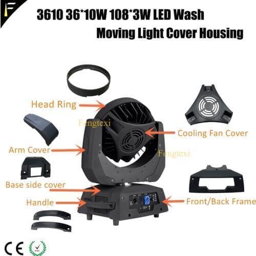 3610 36x10w 108x3w LED Wash Moving Head Plastic Painted Coating Cover Housing Case Replacement Part