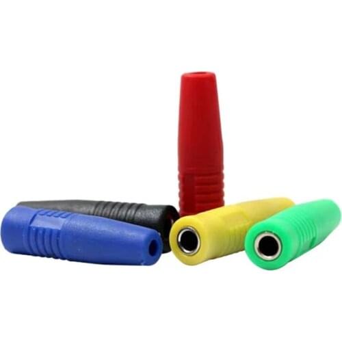 5Pcs 4mm Banana Female Insulated Jack Plug Wire Solder Connector Brass