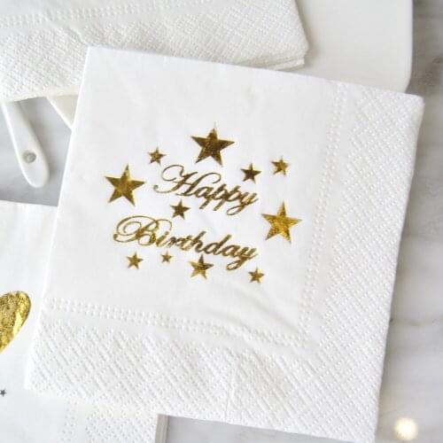 5pcs/lot Birthday Cake Napkins Kids Birthday Party Supplies Happy Birthday Paper Napkin Wedding Birthday Party Supplies Tissue