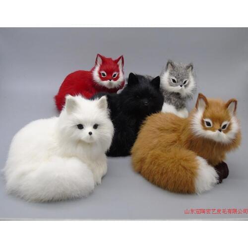 5 pieces a lot simulation fox toys polyethylene & furs cute lucky fox dolls gift about 16x11.5x13cm 218