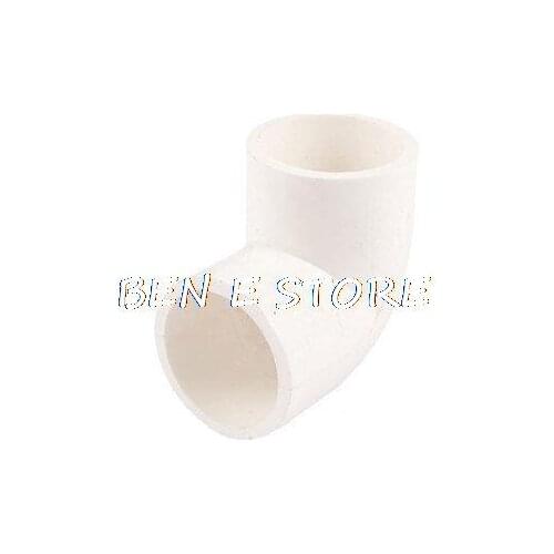 5 x 25mm Dia 90 Angle Degree Elbow White PVC Pipe Fittings Adapter Connector