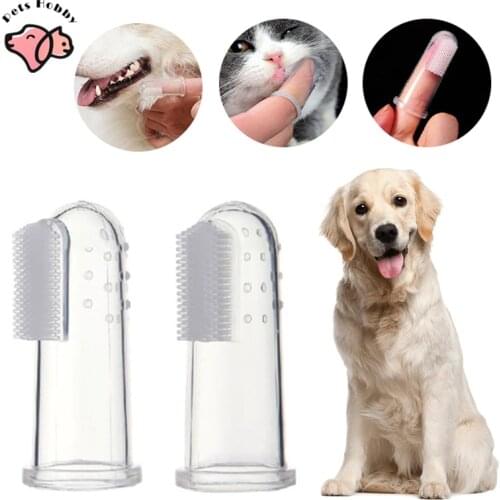 Soft Pet Finger Toothbrush Storage Box Cat Dog Brush Teeth Cleaning Bad Breath Pet Care Tool Silicagel Toothbrush Dog Supplies