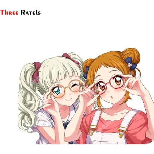 Three Ratels B229 Toudou Yurika And Arisugawa Otome Aikatsu Car Sticker Sitable For Door Rearview Mirror Decoration Auto Decals