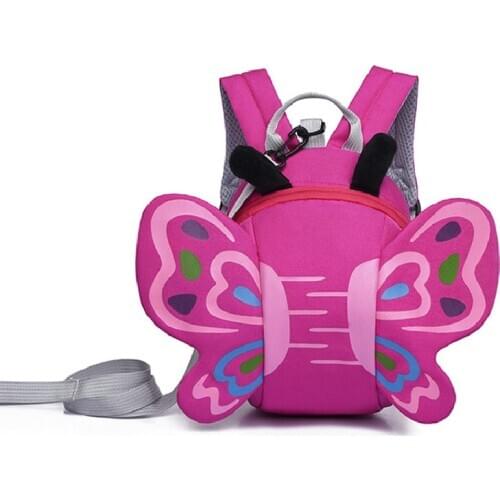 Kindergarten anti-lost childrens school bag baby small backpack boys and girls cartoon butterfly backpack