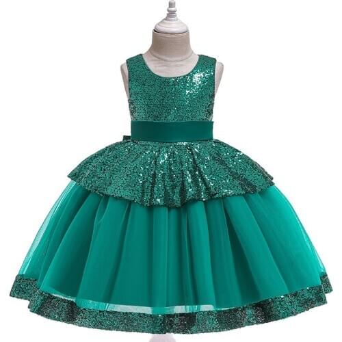 Dress For Girls Kids Clothing Sequined Lace Princess Dress Tutu Catwalk Dress Christmas Costume 2-10 Years Old Children Clothes
