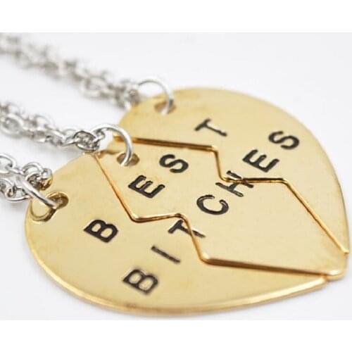 European and American fashion jewelry 3pcs/set Broken heart stitching necklace Best Friends and good girlfriends Sets of chains