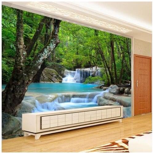 Forest Trees Creek Photography Mural 3D Custom Photo Mural Designer Cheap Wallpaper papel de parede Large Painting Wall Decor