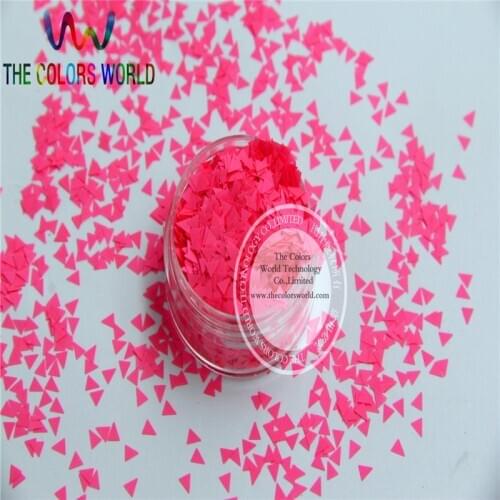 IN-I Solvent Resistant Neon Pink Color Triangle Shape Glitter for Nail Polish and DIY decoration 1Pack =50g