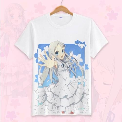 Anime We don't know the name of the flower we saw that day Cosplay T Shirt Yadomi Jinta Honma Meiko Printed Summer T-Shirt Top