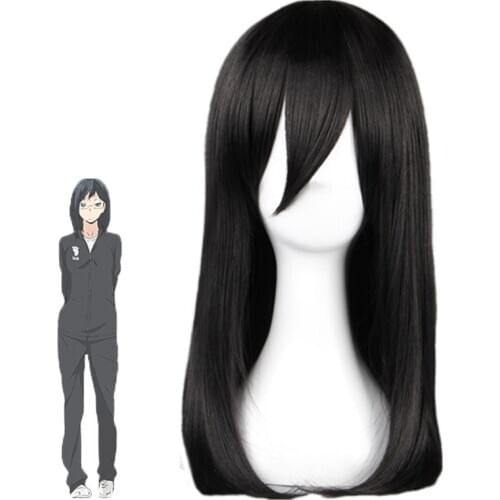Haikyuu!! Volleyball Club Karasuno High School Kiyoko Shimizu Cosplay Wigs 45cm Long Black Heat Resistant Cosplay Costume Wig