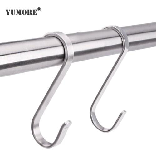 YUMORE 5PCS Towel Coat Robe Hook Stainless Steel Clothes S Shape Bathroom Hooks For Wall Kitchen Pot Pan Hanger