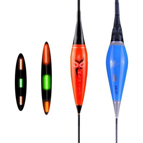 Shallow Water Carp&Crucian Night Small Fishing Float LED Float Light Fishing Tackle Luminous Electronic Mini Float+CR425 Battery