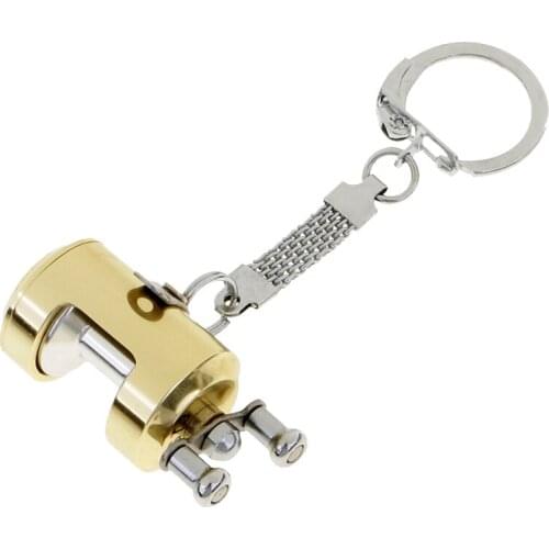 Aluminum Alloy Mini Baitcasting Reel Fishing Reel Key Ring Pendant Keychain Decoration