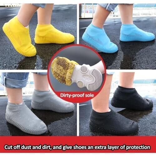 1 Pair Reusable Silicone Shoe Cover S / M / L Dwaterproof Water Rain Shoes Covers Outdoor Camping Non Slip Rubber Rain Boot