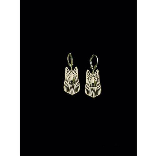 Trendy cute German Shepherd dog drop earrings gold silver earrings women fashion jewelry