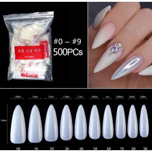 100pcs False Nails Half Cover French Nails Press on Nails Tips Clear Acrylic Nails 10 Sizes for Nail Salons and DIY Nail Art