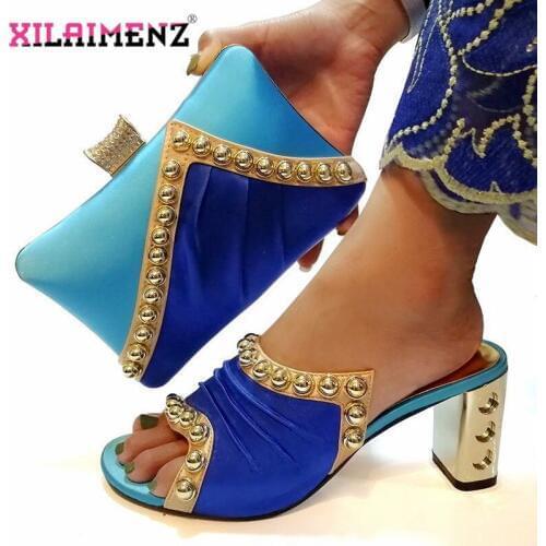New High Quality Hot Selling Nigerian Shoes And Bag Set Italian Design Matching Shoes And Bag Set African For Wedding