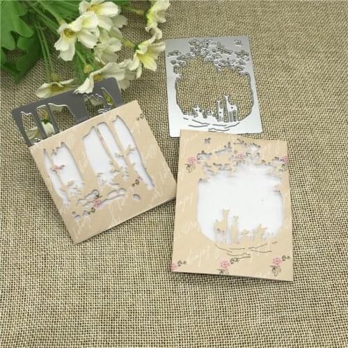 Christmas Deer tree Frame Metal Cutting Dies For DIY Scrapbooking Album Embossing Paper Cards Decorative Crafts