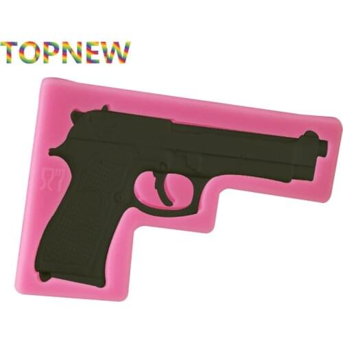 Gun Toy Shape Silicone Cake Molds Bakeware Decorating DIY Pistol Soap Molds