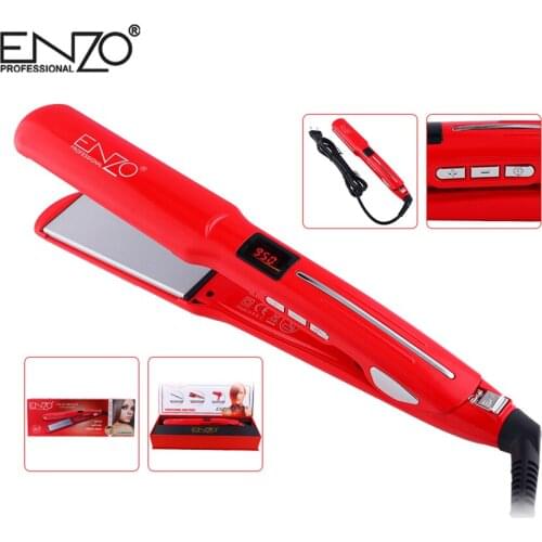 Professional Ceramic Tourmaline Ionic Flat Iron LED display Hair Straightener Straightens & Curls fast heat up with Adjustable