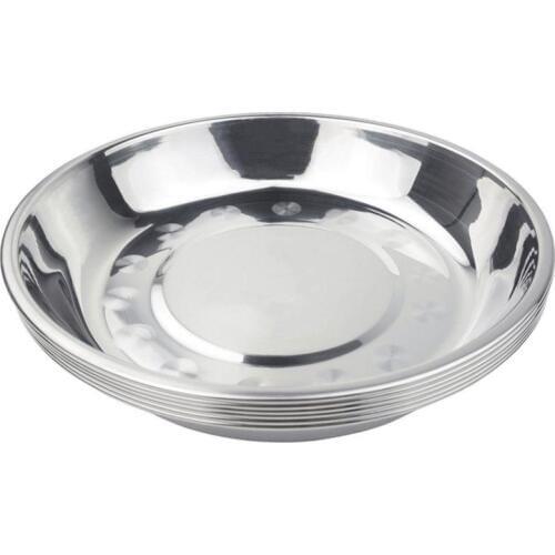 Top Quality Camping 18cm~28cm Dia Stainless Steel Tableware Dinner Food Container Plate Y1I2