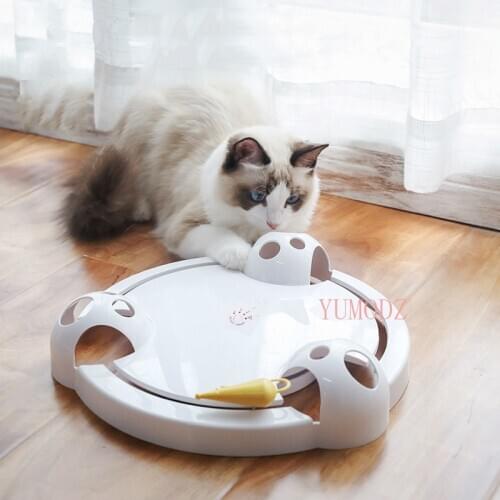 Funny Cat Interactive Pet Cat Toys Automatic Rotating Cat Play Teaser Plate Mice Catch Toy Electric Playing Exercise Toy pet