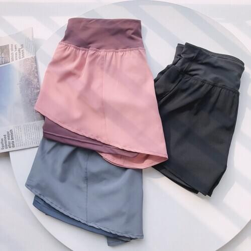 Women 2 In 1 Running Short With Pocket High Waist Yoga Gym Fitness Workout Sportswear