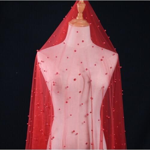 1Y/lot 5colour nail bead mesh fabric wedding dress decoration DIY craft material cloth accessories